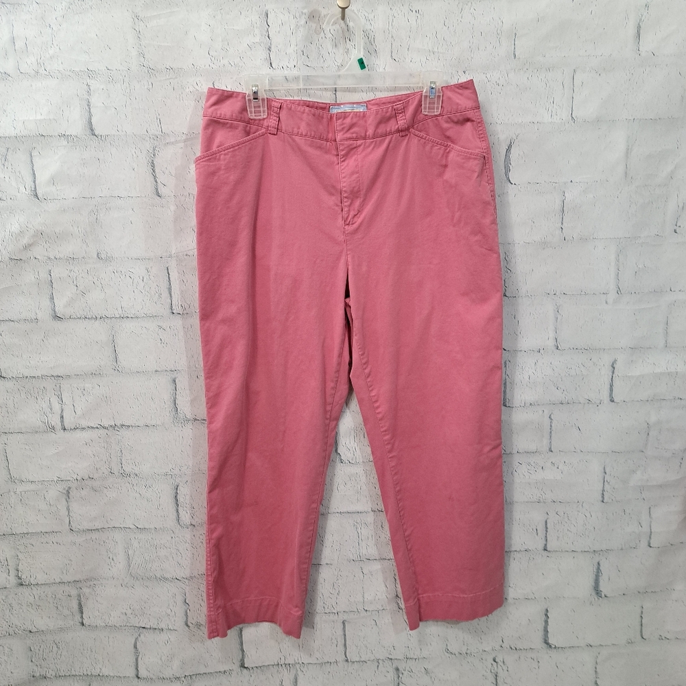 Eddie Bauer Mercer Fit Pink Cotton Cropped Pants-Size 14